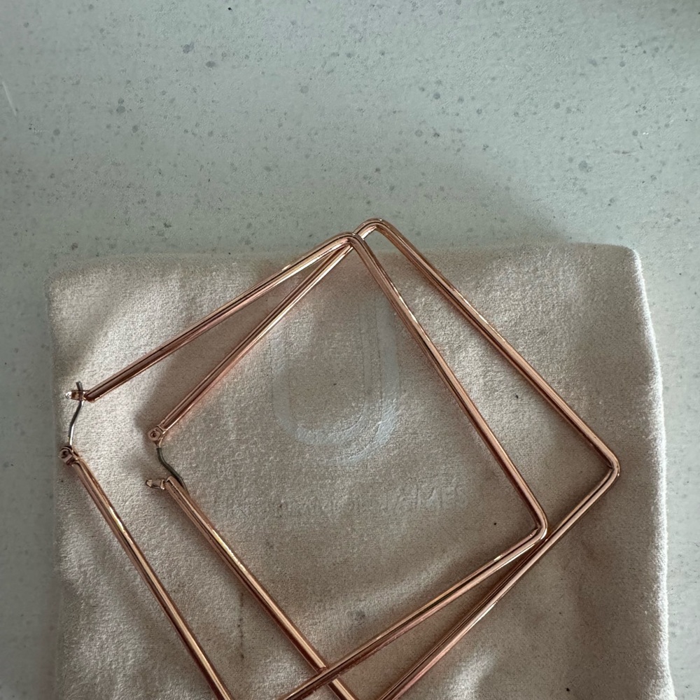 Rose Gold GIRL BOSS Square Hoop Earrings